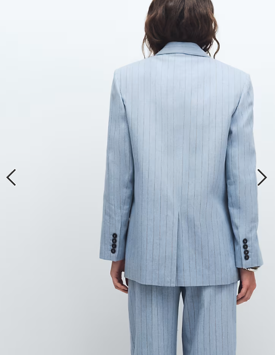 Mango Pedro blazer co-ord in pale blue stripe