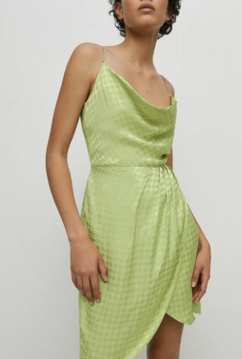 Warehouse - Jacquard Diamante Mini Dress