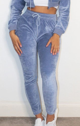 Shape Dusty Blue Velour Skinny Jogger