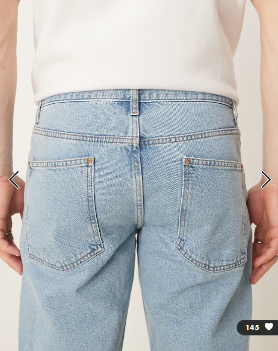 ASOS DESIGN tapered fit jeans in mid wash blue