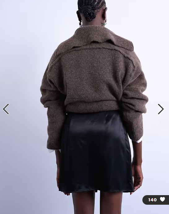 Topshop sarong mini skirt in black