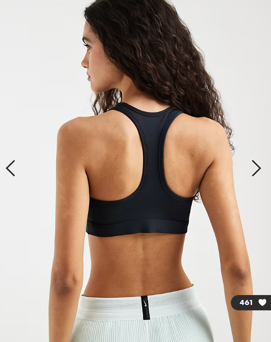 Nike Training Swoosh medium support sports bra in black