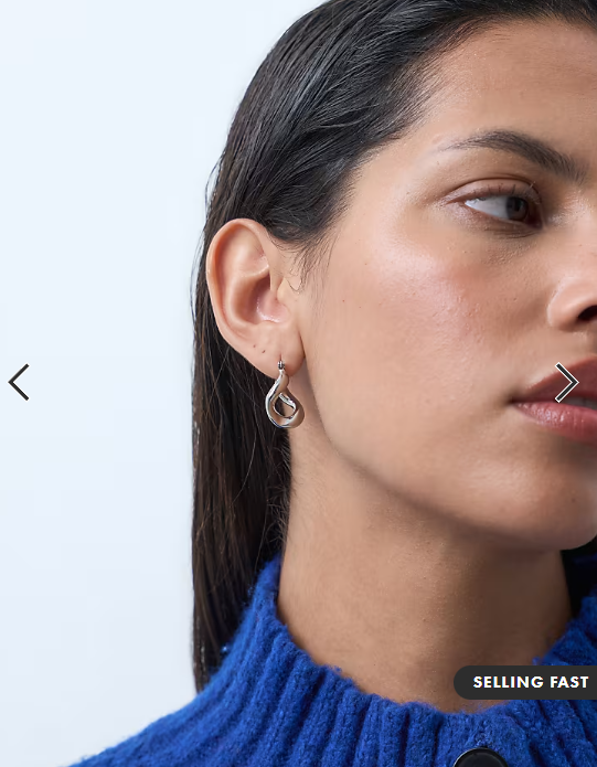 ASOS DESIGN small hoops with twisted design in silver tone
