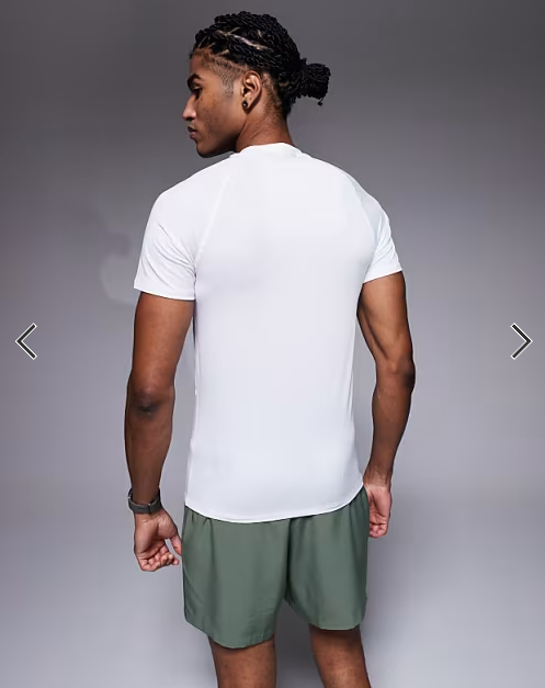 4505 muscle fit seam detail quick dry base layer in white.