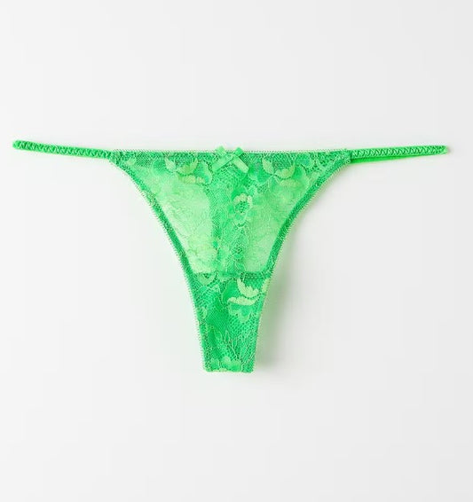 Annie lace thong - Strong Green