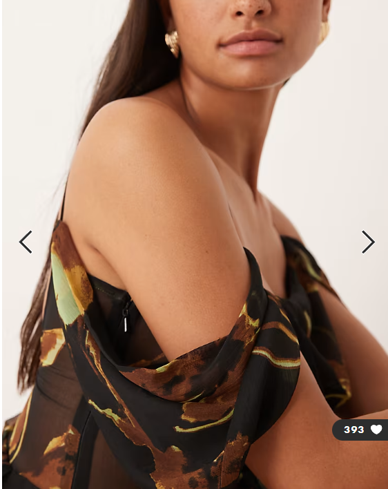 ASOS DESIGN drape front chiffon maxi dress in black based floral print