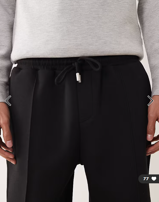ASOS DESIGN heavyweight tapered fit jogger in scuba-style fabric in black