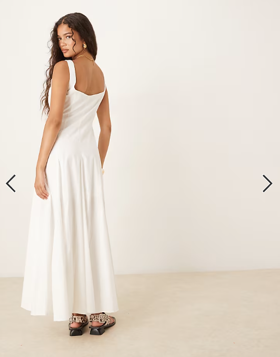 ASOS DESIGN sleeveless waisted midi dress in white