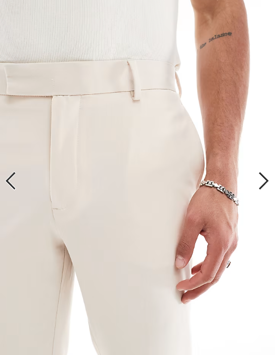 ASOS DESIGN four way stretch skinny suit trousers in stone