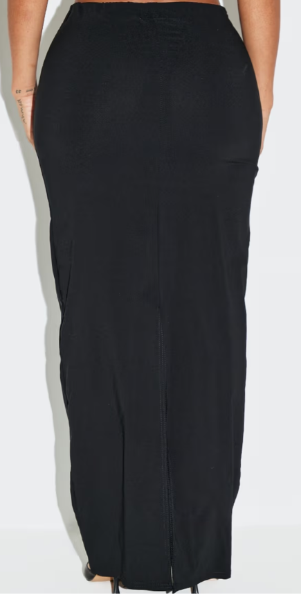 Plt - Shape Black Stretch Woven High Waisted Maxi Skirt