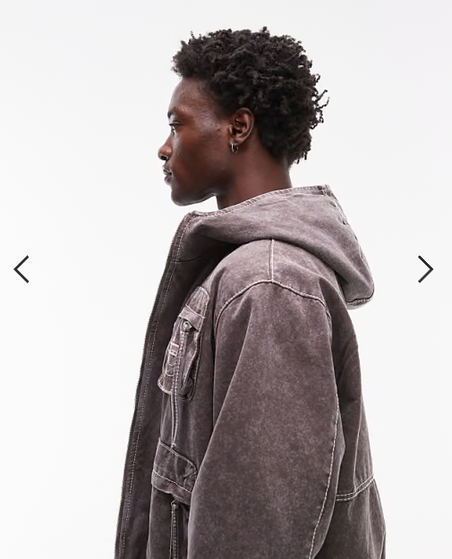 True Religion Big T hooded workwear jacket in brown wash