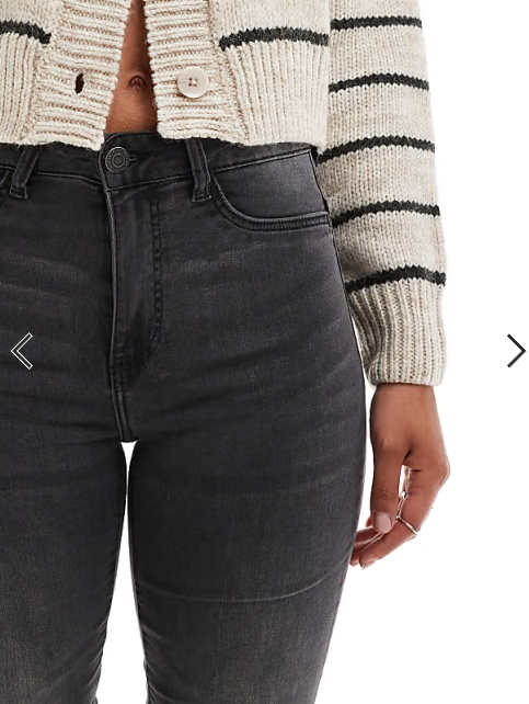 Noisy May Callie high waist skinny jeans in washed gray