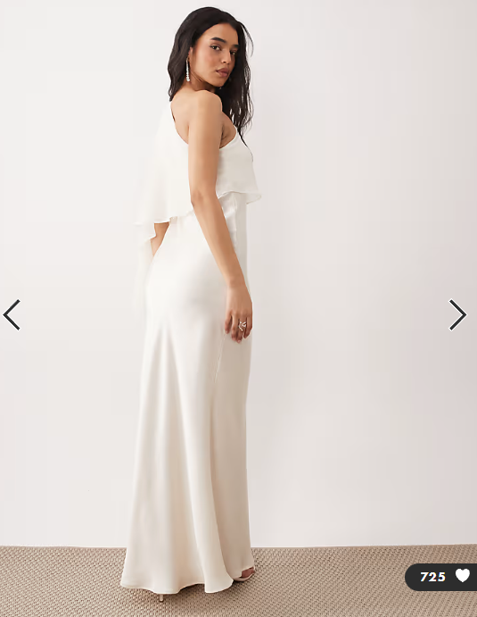 Gina Tricot sheer one shoulder maxi dress with side slit in cream