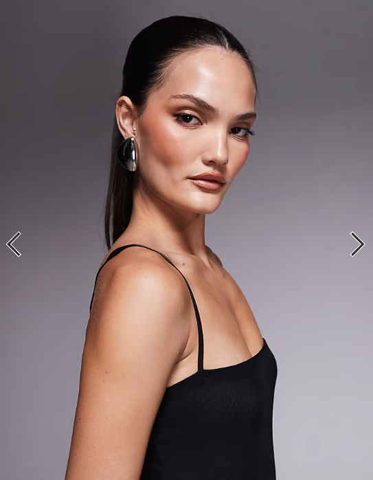 AFRM Shea sheer mesh bodysuit maxi dress in black