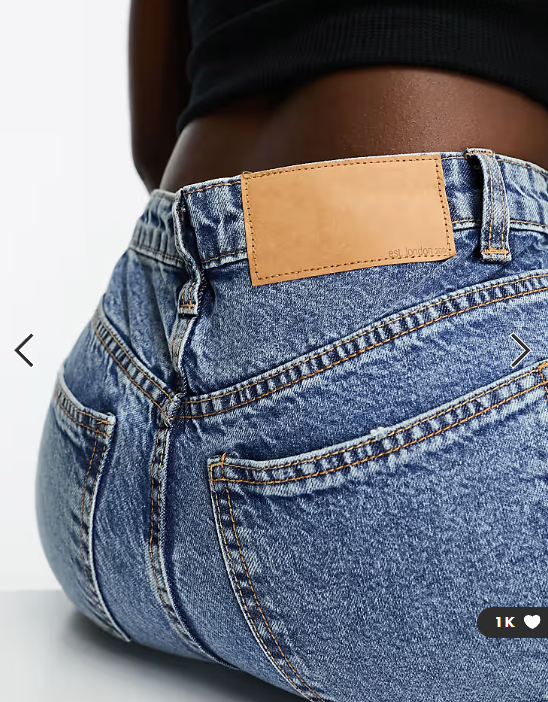 ASOS DESIGN Hourglass high rise relaxed mom jeans in mid blue