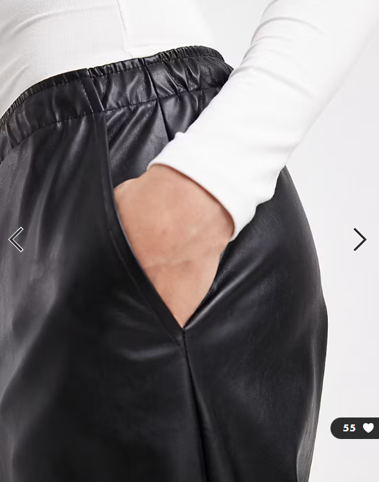 Vero Moda Tall tie waist wide leg faux leather trouser in black
