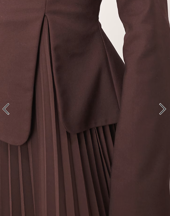 ARRANGE sculpted one shoulder maxi dress with micro pleat hem in chocolate