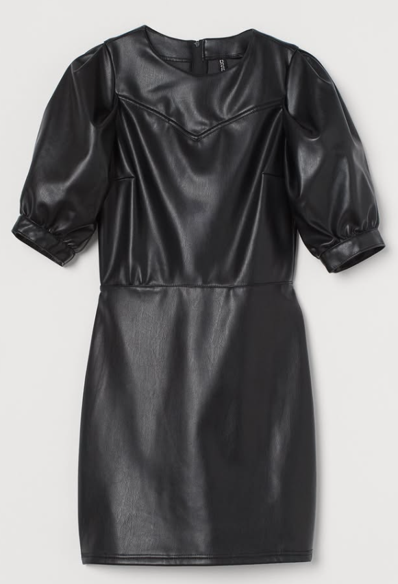 H&M - Leather Dress - Black