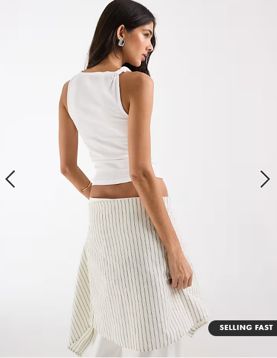 ASOS DESIGN twist detail scoop neck cami in white