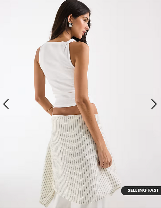 ASOS DESIGN twist detail scoop neck cami in white
