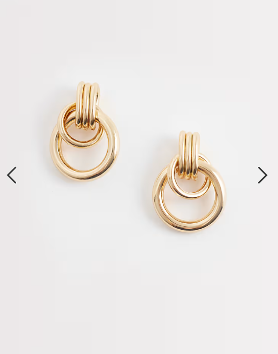 DesignB London vintage doorknocker earrings in gold