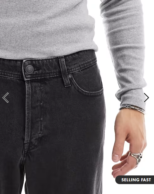 Jack & Jones Eddie loose jeans in washed black