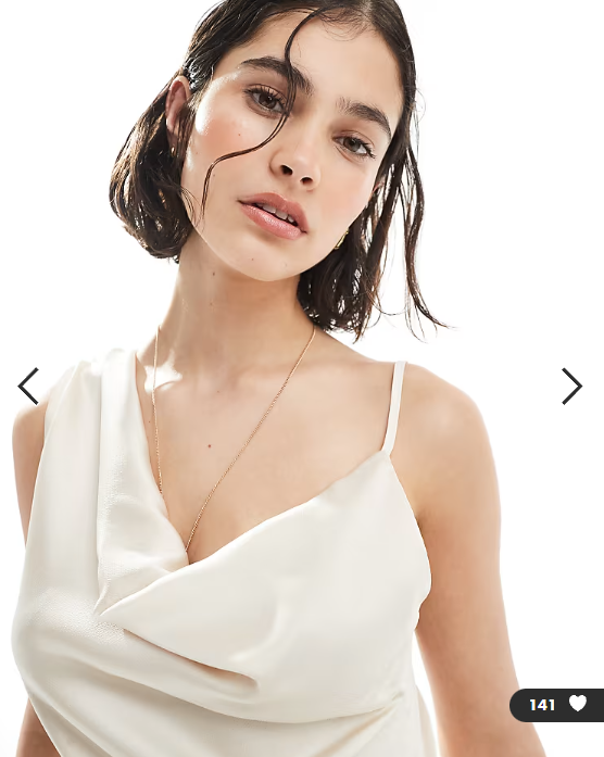 ASOS DESIGN asymmetric satin cami in plain
