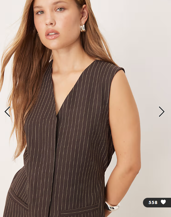 ASOS DESIGN v-neck jumpsuit in chocolate pinstripes