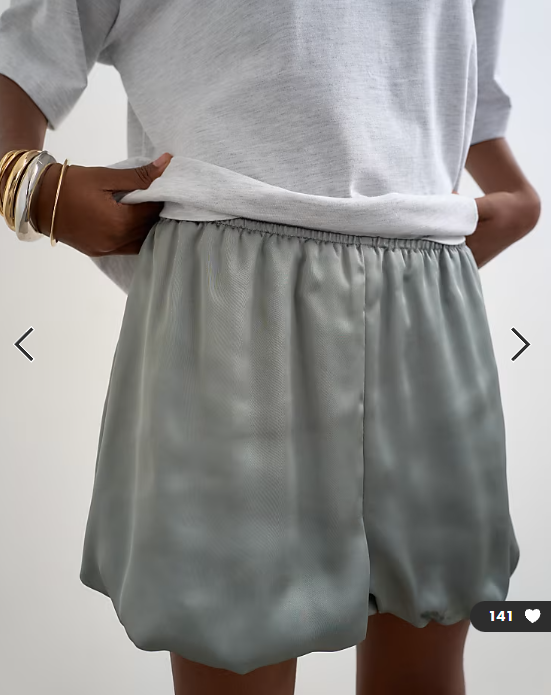 Topshop satin bubble shorts in sage