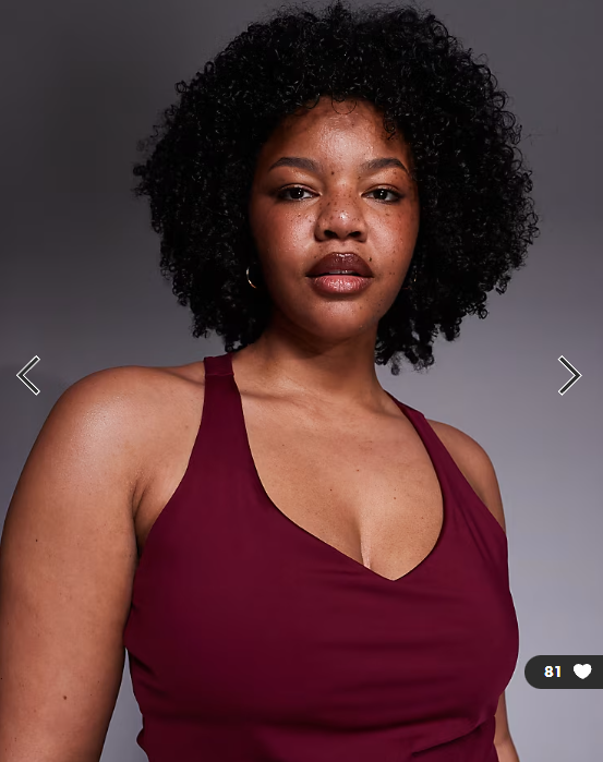 4505 Curve active vest with inner bra in cherry red