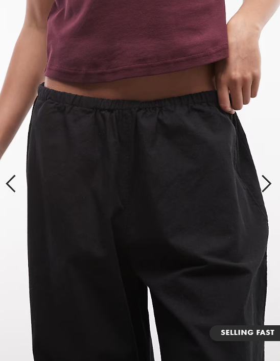 Weekday barrel parachute trousers in black