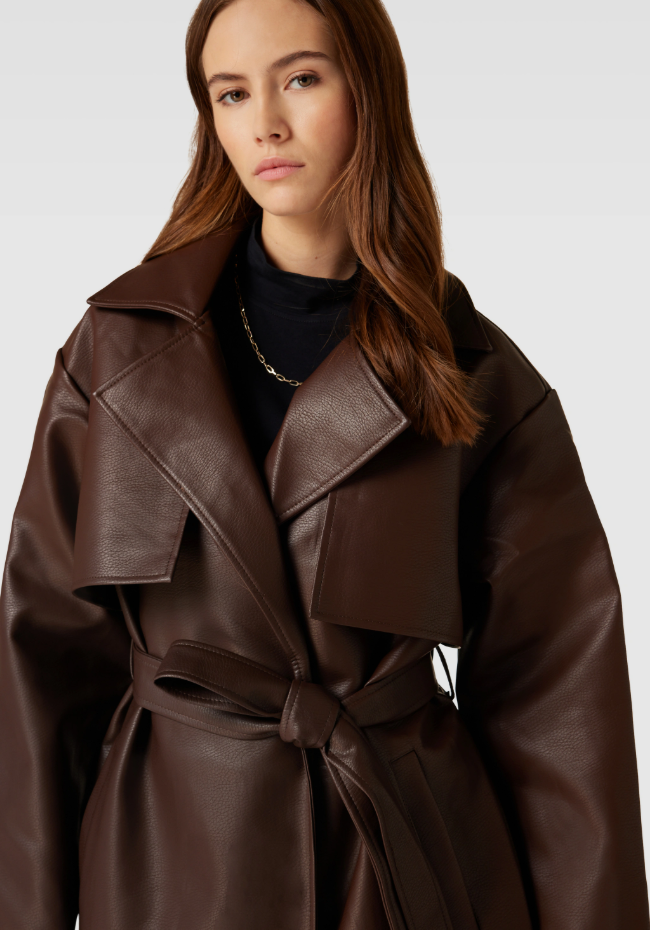 Oversized PU Trench Coat
