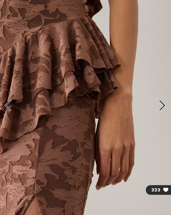 Asos - devore halter maxi dress with frill neckline chocolate