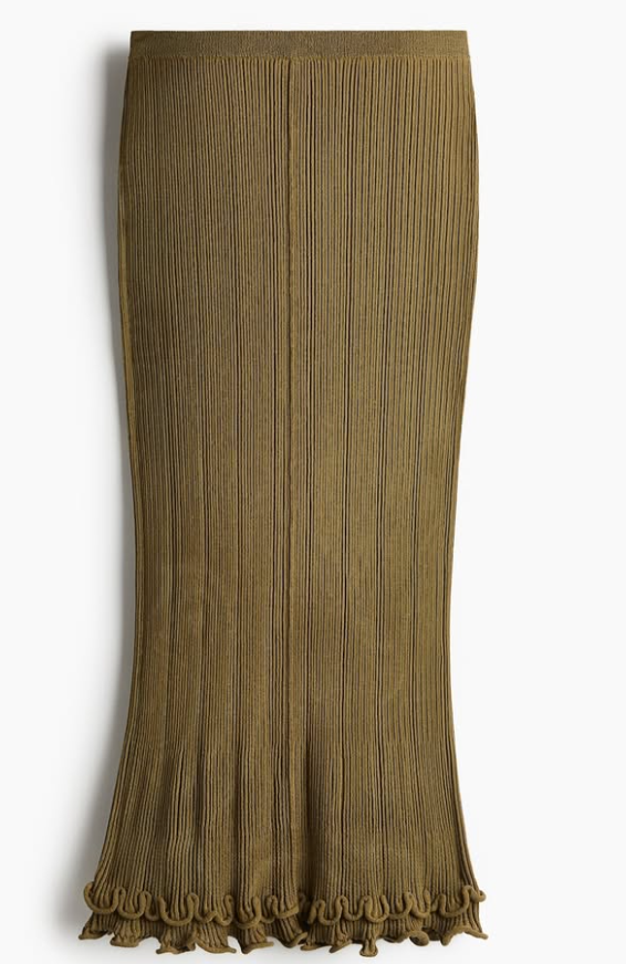 H&M - RIB-KNIT SKIRT - Green