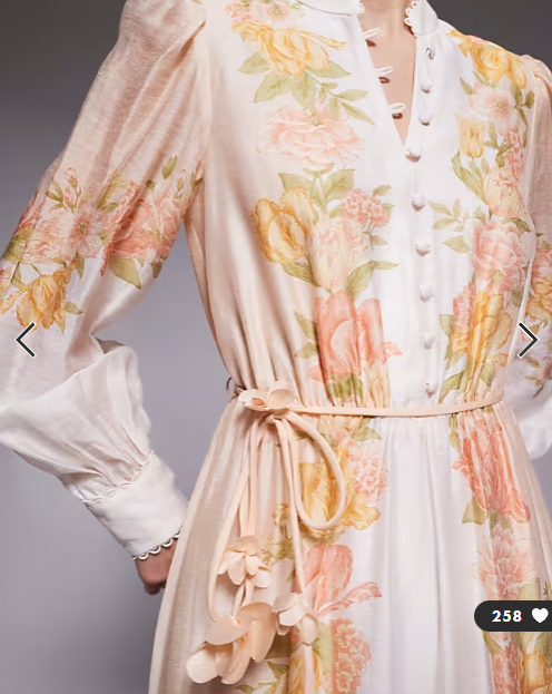 Forever New Petite placement print maxi shirt dress in peach floral