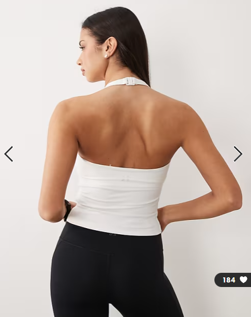 4505 soft touch halter neck vest with inner bra in white