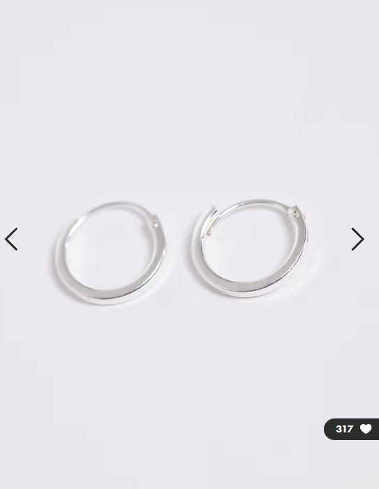 Kignsley Ryan multipack 8 and 10mm hoops in sterling silver