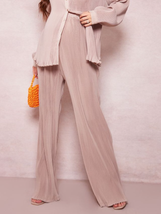 Maternity Stone Plisse Wide Leg Trousers