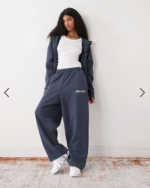 COLLUSION vintage wash oversized baggy jogger in navy co-ord