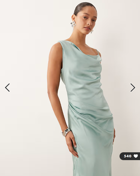 TFNC Bridesmaids satin one shoulder maxi dress in aqua