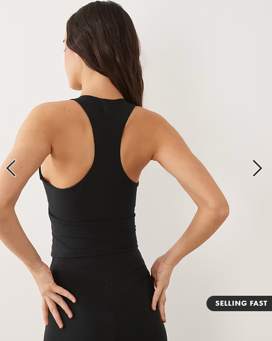 4505 Icon soft touch racer back vest with inner bra and removable padding in black