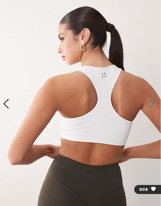 4505 active push up medium support sports bra in white