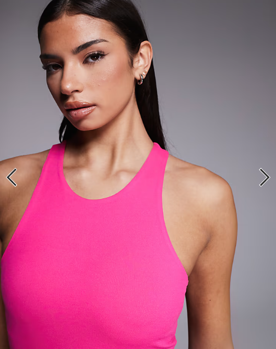 4505 Icon soft touch racer back vest with inner bra and removable padding in hot pink