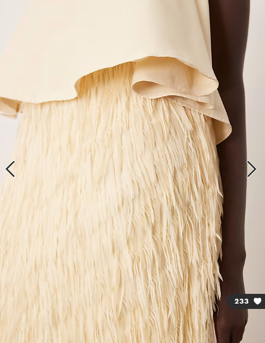ARRANGE hybrid halter trapeze fringe skirt maxi dress in winter white