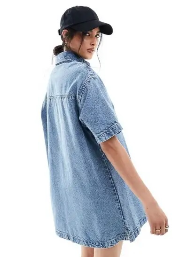 Asos - mid wash denim mini dress