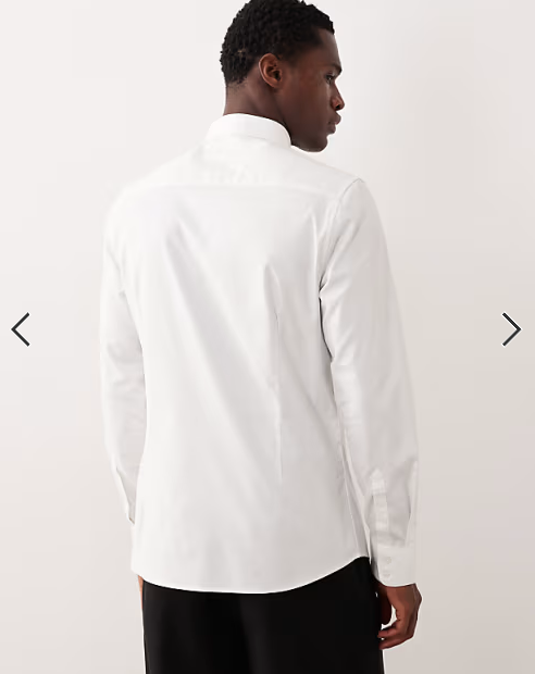 ASOS DESIGN slim fit easy iron smart twill shirt in white