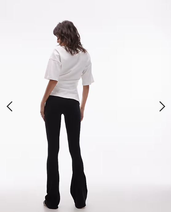 ASOS DESIGN seamless ribbed flare legging in black