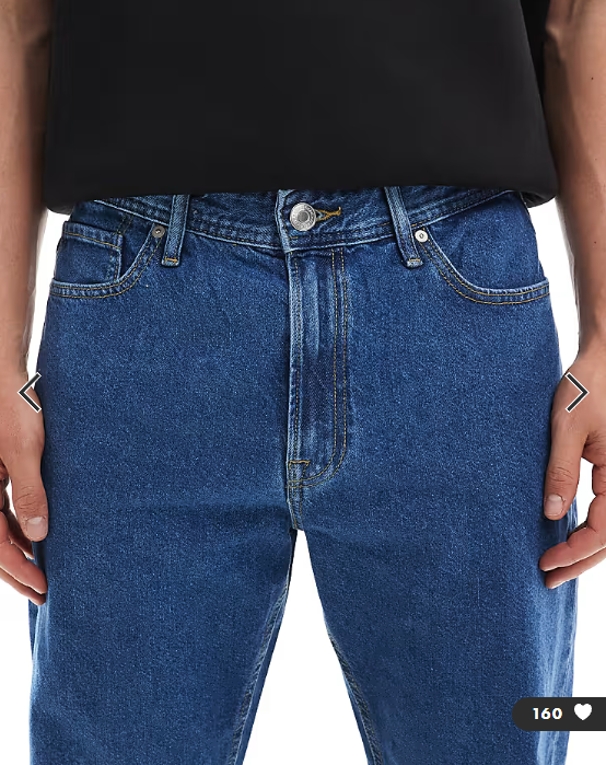 JJ Rebel Ryan straight jeans in mid blue