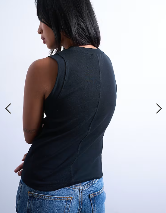 Topshop petite slim tank in black
