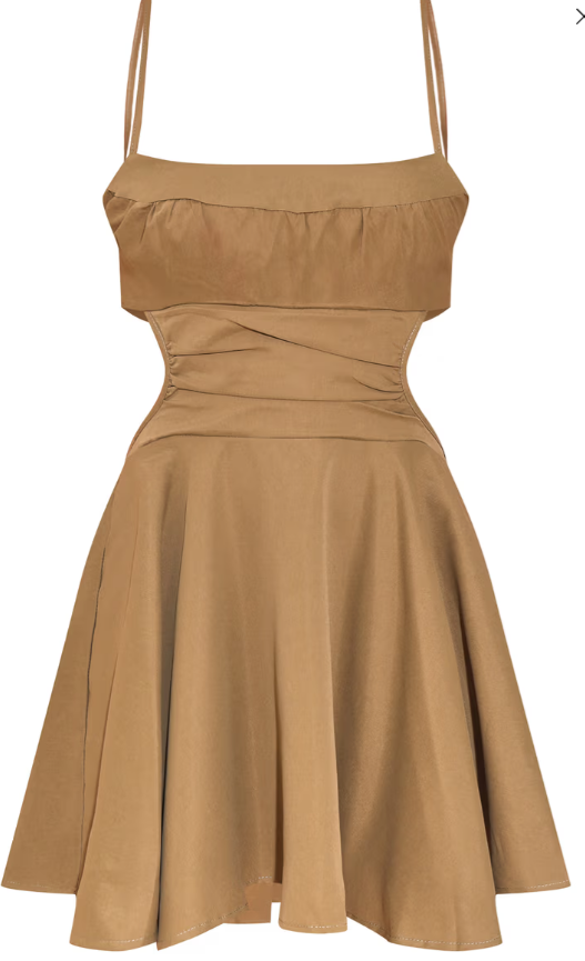 Plt - Olive Cut Out Tie Back Shift Dress